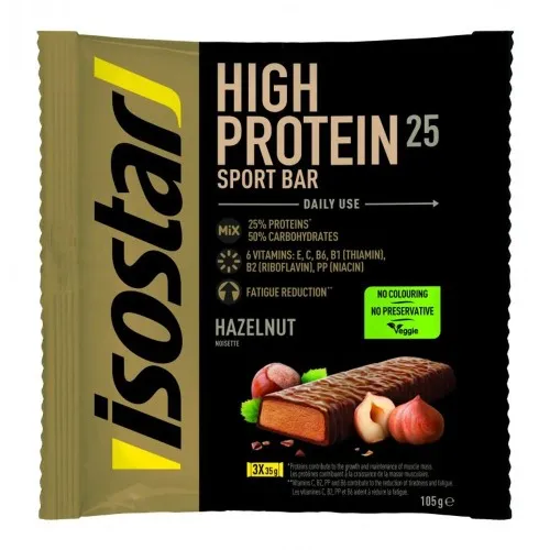 Bar cu alune High protein, 3 x 35g, Isostar