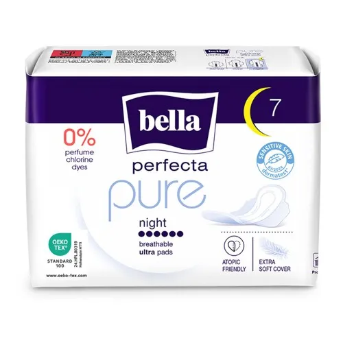 Tampoane Perfecta Pure Night Medica, 7 buc, Bella
