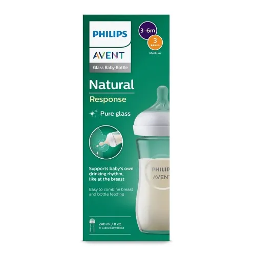 Biberon sticla Natural Response 3-6 luni SCY933/01, 240ml, Philips Avent