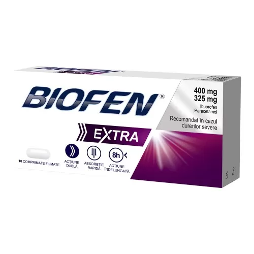 Biofen Extra,, 400 mg/325mg, 10 comprimate filmate, Biofarm