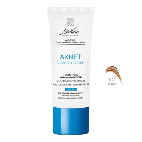 Fond de ten pentru tenul acneic Aknet Comfort Cover 104 Biscuit, 30ml, Bionike
