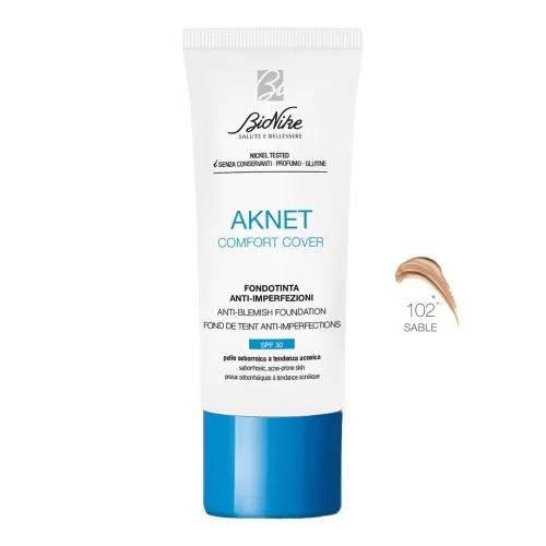 Fond de ten pentru tenul acneic Aknet Comfort Cover 102 Sable, 30ml, Bionike