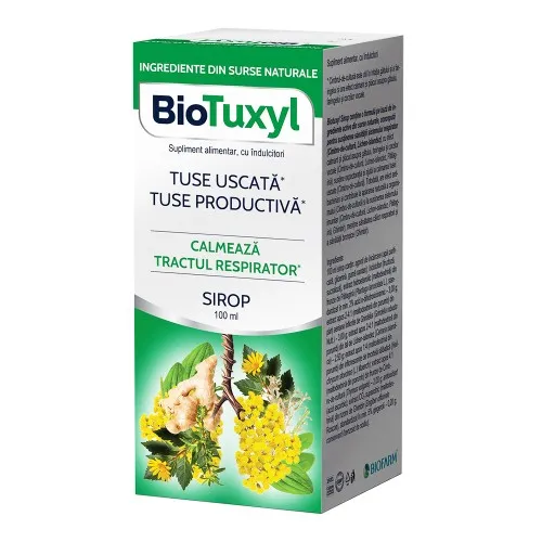 Sirop pentru tuse uscata si productiva Biotuxyl, 100 ml, Biofarm