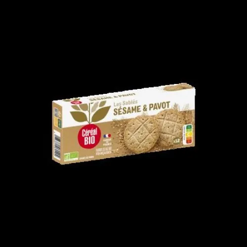 Biscuiti cu susan si mac, 132g, Cereal Bio