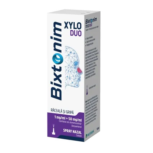 Bixtonim Xylo Duo adulti, 1 mg/ml + 50 mg/ml spray nazal, soluţie, 10.5 ml, Biofarm