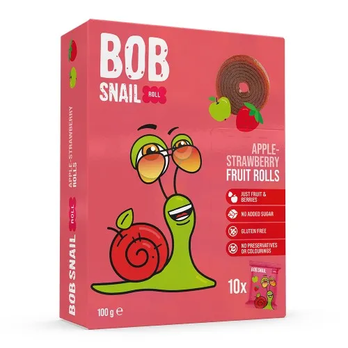Rulou din Mere si Capsuni, 100g, Bob Snail