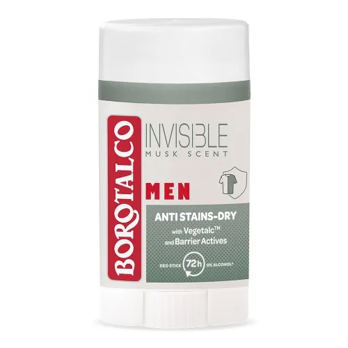 Deodorant Stick Men Dry Invisible, 40ml, Borotalco