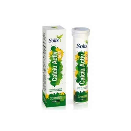 Calciu Activ 500 Solix, 20 comprimate efervescente, Health Advisors