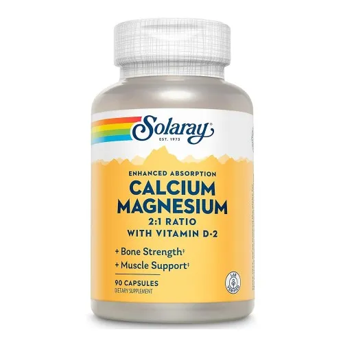 Calciu, Magneziu si Vitamina D Solaray, 90 capsule, Secom