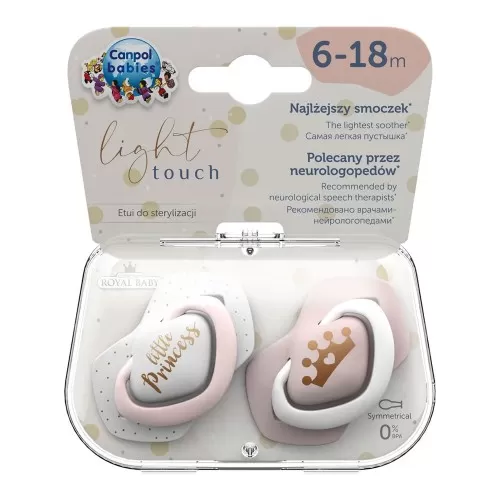 Suzeta Silicon Simetrica Little Princes 6-18 luni 22/651, 2 buc, Canpol