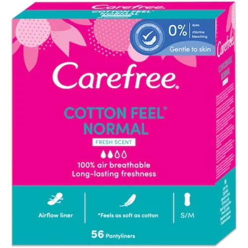 Carefree Panty Liners Cotton x 56