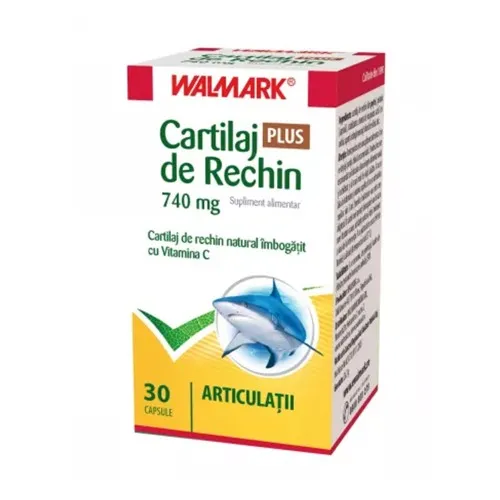 Cartilaj de Rechin Plus 740 mg cu Vitamina C, 30 capsule, Walmark