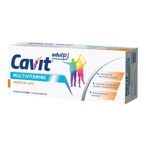 Cavit Adulti Multivitamine aroma de caise, 20 comprimate masticabile, Biofarm