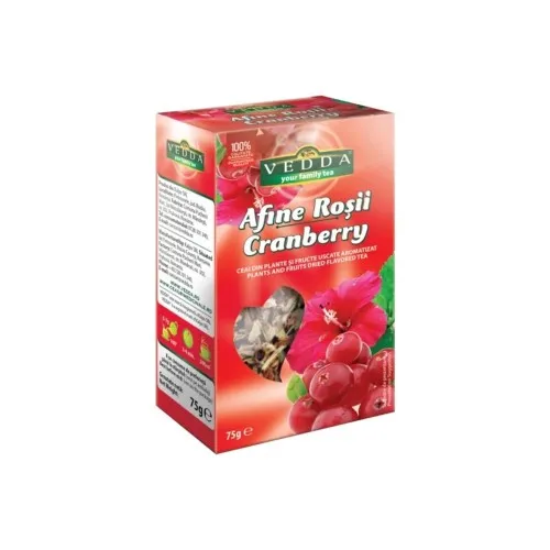 Ceai din fructe intregi cu afine rosii, 75 g, Vedda