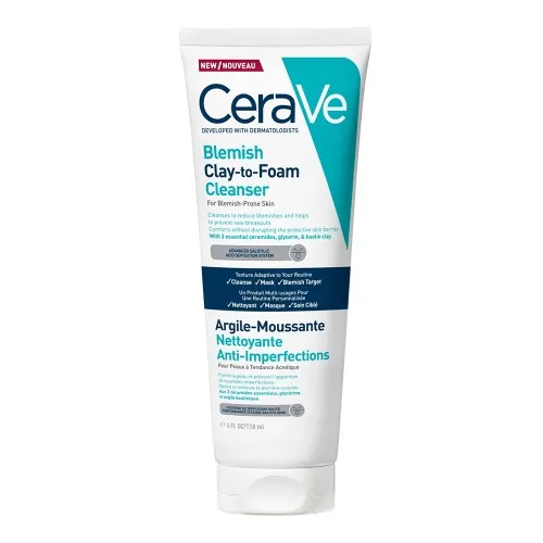 Gel de curatare cu argila anti-imperfectiuni Clay-to-Foam, 118 ml, CeraVe