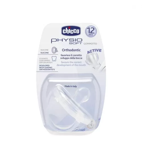 Suzeta Silicon Ortodontica Fiziologica Monobloc 16-36luni Alb 0181001-7, Chicco