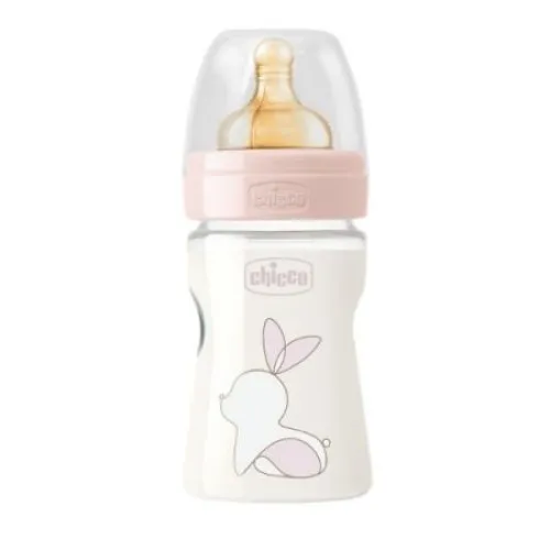 Biberon Original Touch PP Tetina Cauciuc Flux Lent +0luni Roz, 2761010-7, 150ml, Chicco