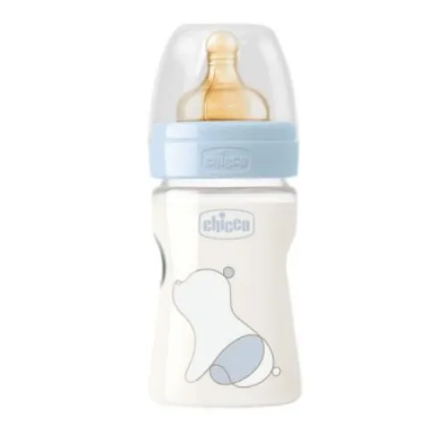 Chicco 2761020-7 Biberon Original Touch PP Tetina Cauciuc Flux Lent +0luni Blue x 150ml