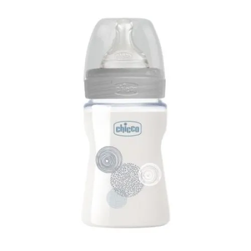 Biberon Wellbeing Sticla Tetina Silicon Flux Normal +0luni, 2871130-7, 150ml, Chicco