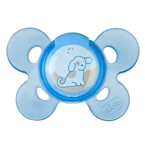 Suzeta Silicon Ortodontica Physio Comfort Forma Anatomica 0-6luni Blue 74911-7, 1 buc, Chicco