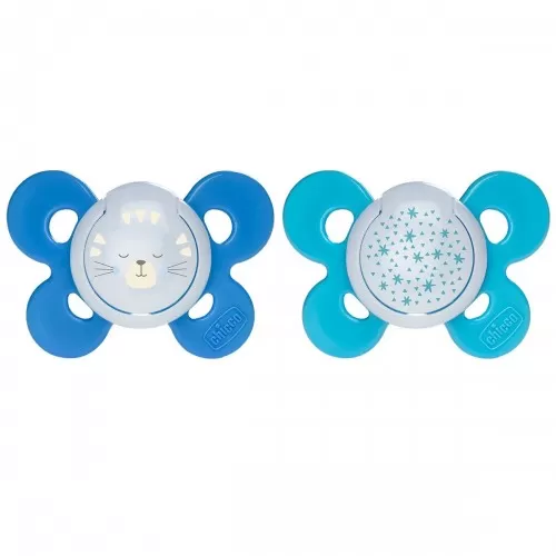 Suzeta Silicon Ortodontica Physio Comfort Forma Anatomica +12luni Blue 74915-7, 1 buc, Chicco