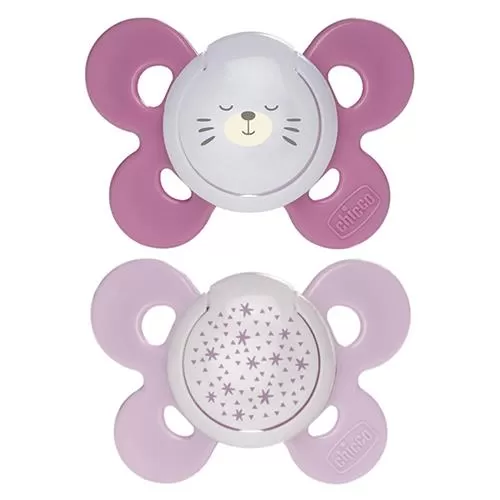 Suzeta Silicon Ortodontica Physio Comfort Forma Anatomica +12luni Roz 74915-7, 1 buc, Chicco