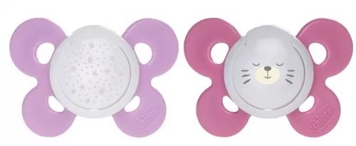 Suzeta Silicon Ortodontica Physio Comfort 16-36luni Roz 7493541-7, 2 buc, Chicco