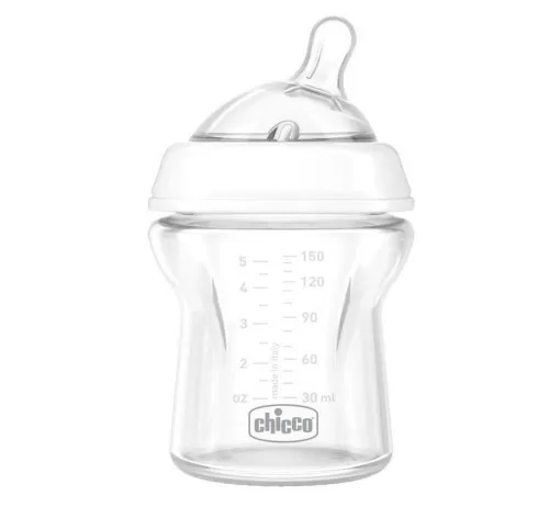 Biberon Natural Feeling Sticla Tetina Silicon Debit Normal +0luni BPA Free 80611-7, 150 ml, Chicco