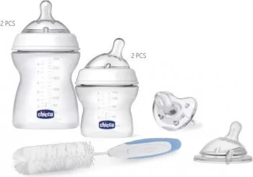 Chicco 8071164-7 Set Nou Nascut Natural Feeling (2Biberonx150ml+2Biberonx250ml+Suzeta+Tetina+Perie)