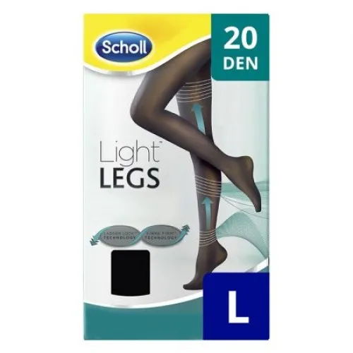 Ciorapi compresivi Light Legs 20 DEN, Marimea L, Negru, Scholl