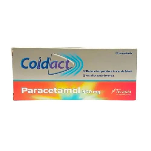 Paracetamol Coldact 500 mg, 20 comprimate, Terapia