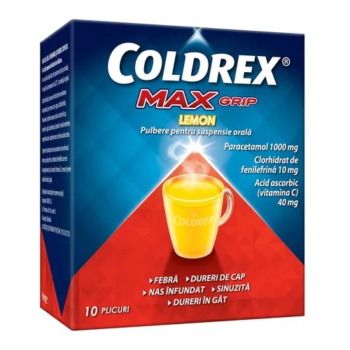 Coldrex Maxgrip Lemon, 10 plicuri, Perrigo