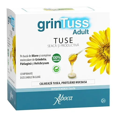 Comprimate pentru tuse Grintuss, 20 tablete, Aboca