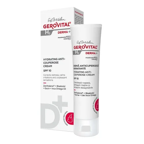 Crema anticuperozica hidratanta SPF 10 Derma, 50 ml, Gerovital