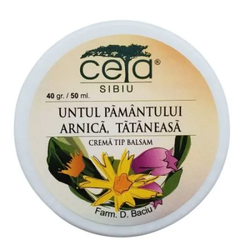 Crema cu Untul Pamantului, Tataneasa si Arnica x 50ml - Plafar Sibiu