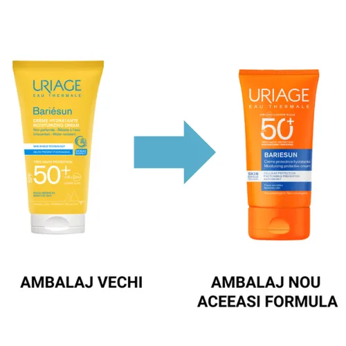 Crema fara parfum pentru protectie solara Bariesun, SPF 50+, 50 ml, Uriage