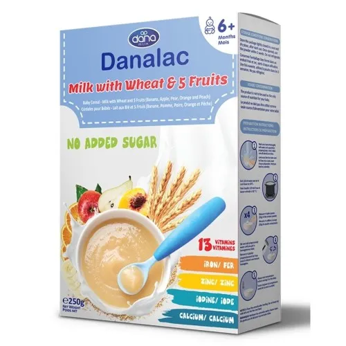 Danalac Cereale Grau si 5 Fructe cu Lapte x 250g