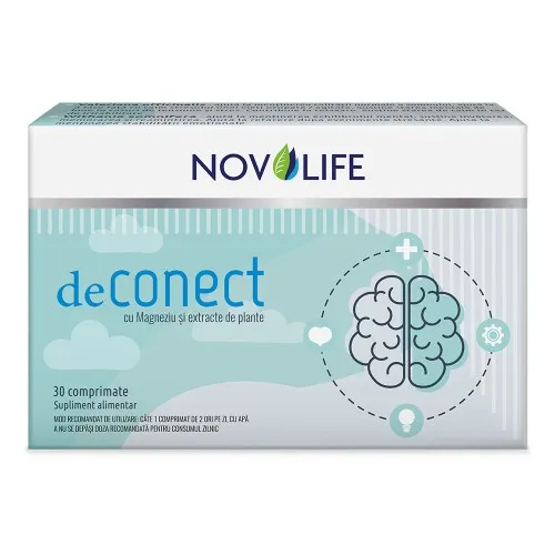 DeConect, cu Magneziu si Extracte de Plante, 30 comprimate, Novolife