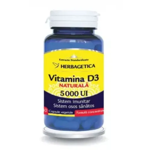 Detrix Forte Vitamina D3 5000UI, 30 capsule, Herbagetica