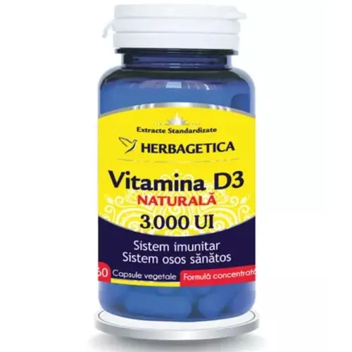 Detrix Vitamina D3 3000UI, 60 capsule, Herbagetica