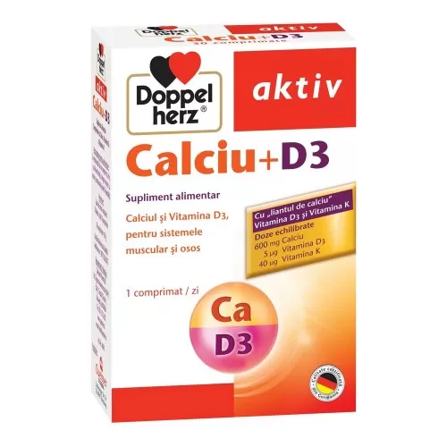 Calciu + D3, 30 comprimate, Doppelherz
