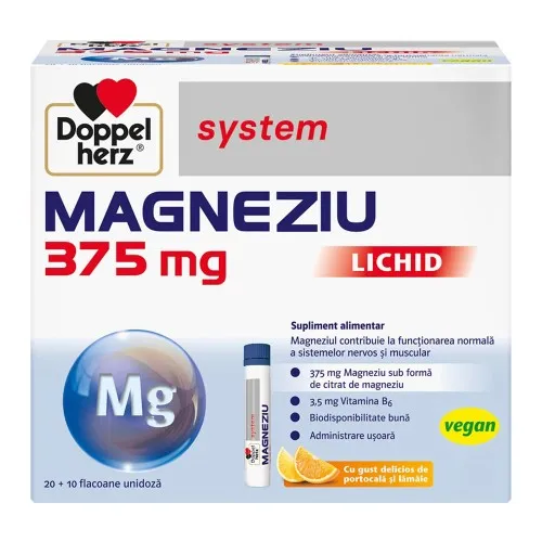 System Magneziu 375 mg, 30 fiole, Doppel Herz