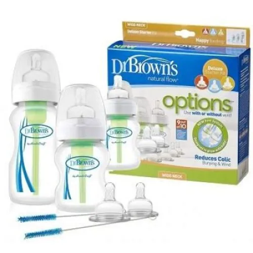 Dr. Brown's 03006 Pachet Biberoane cu Gat Larg StarterKIT PP Options
