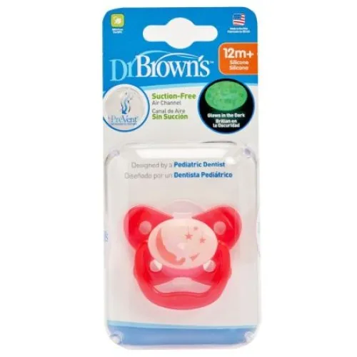 Dr. Brown's Suzeta Silicon PreVent Nivelul 3 Design Fosforescent x 2buc