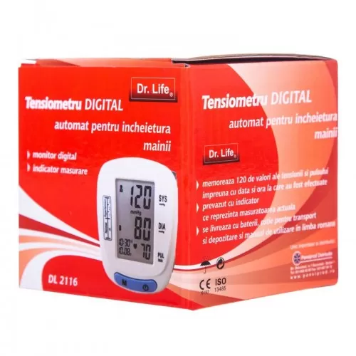 Tensiometru digital automat pentru incheietura mainii, DL2116, Dr. Life