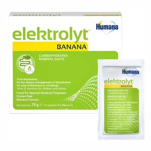 Elektrolyt cu banane Elektrolyt cu banane, 75 g, Humana