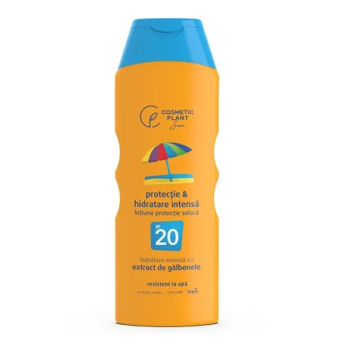 Emulsie plaja rezistenta la apa cu galbenele SPF 20, 200 ml, Cosmetic Plant