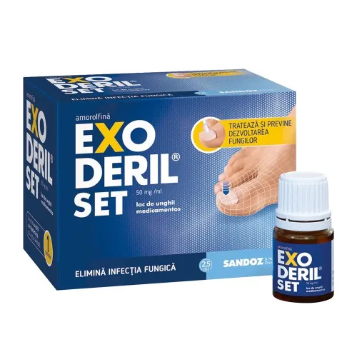 Exoderil Set lac de unghii medicamentos, 50 mg/ml, 2.5 ml, Sandoz