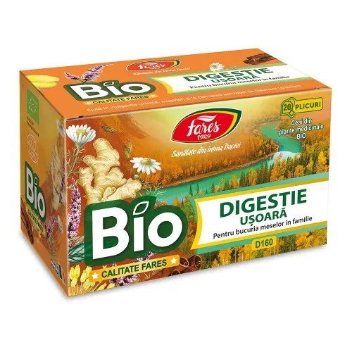 Ceai Digestie Usoara Bio, 20 plicuri, Fares