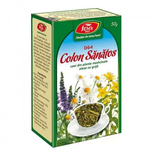 Ceai Colon Sanatos, D64, 50 g, Fares